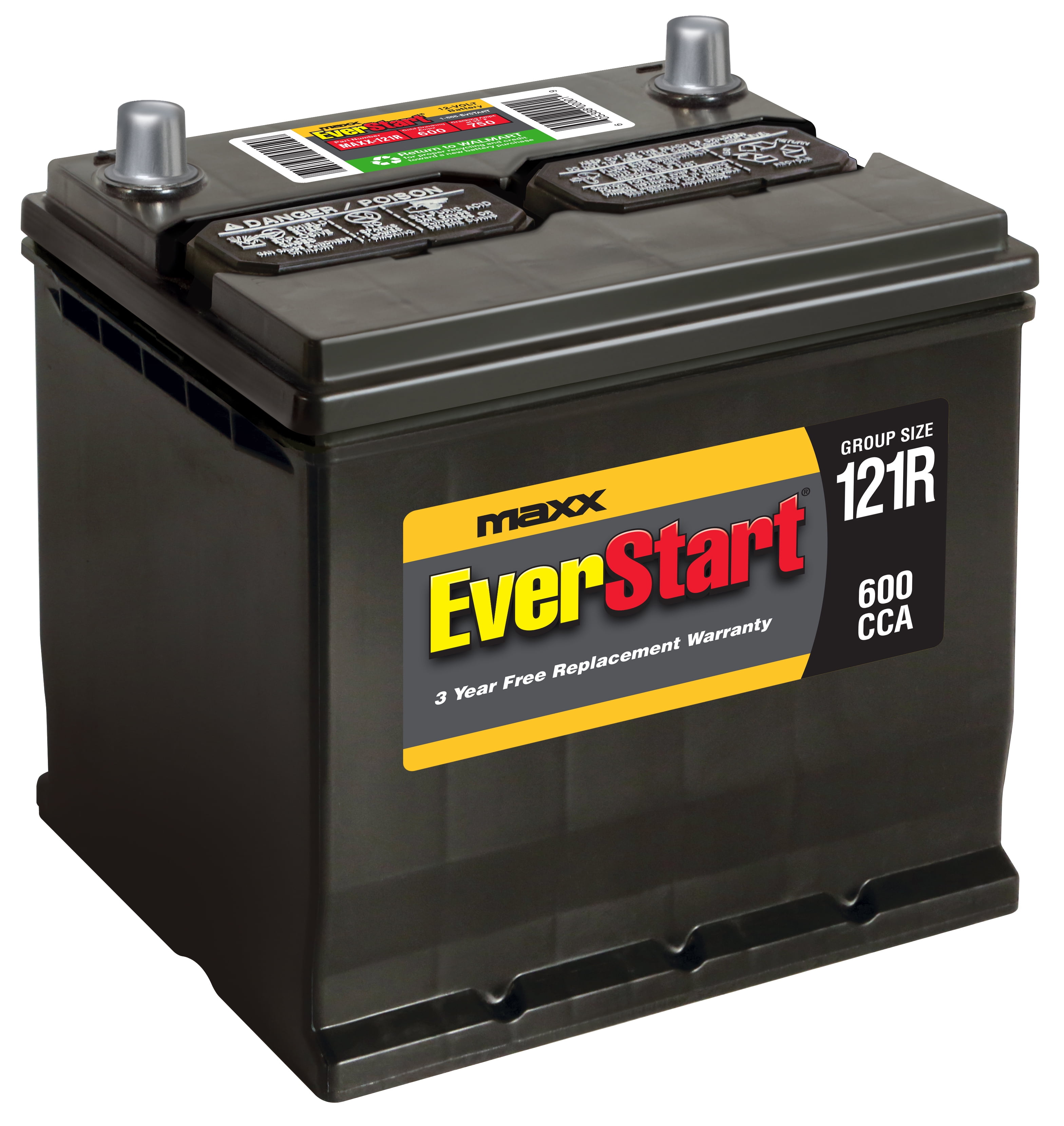 Everstart Maxx Lead Acid Automotive Battery Group Size 121r 12 Volt 600 Cca Walmart Com