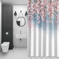thumbnail image 4 of Spring Pink Flowers Shower Curtain for Bathroom Decor, Watercolor Cherry Floral Waterproof Fabric Shower Curtain, 36"x72" Set with 12 Hooks, 4 of 9