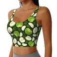 thumbnail image 2 of Fotbe Green Fruit Sujetador Deportivo Largo sin Aros para Mujer con Almohadillas y Soporte Medio, Transpirable y Absorbente, Camiseta Tipo Chaleco o Tank Top-X-Large, 2 of 8