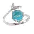 thumbnail image 2 of Exquisite Mermaid Ring Fresh Charming Silver Finger Rings Adjustable Opening Ring For Woman Lady Girl, 2 of 2