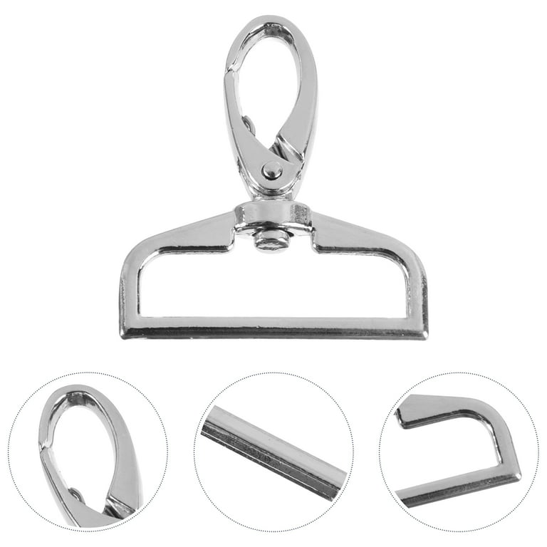 6pcs 1.5 Inch Inside Diameter D-Ring Lobster Clasp Claw Swivel Eye Snap  Clasp Hook for Strap (Silver) 