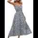 thumbnail image 2 of Vestido Bohemio Midi de Verano para Mujer, Informal, Floral, con Tirantes Finos y Cordones, Vestido Fluido S, 2 of 10