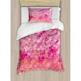 thumbnail image 3 of Pale Pink Duvet Cover Set King Size, Cherry Blossom Tree Flowers in Vibrant Tones Spring Beauty Illustration Japan, Decorative 3 Piece Bedding Set with 2 Pillow Shams, Pink Pale Pink, by Ambesonne, 3 of 3