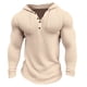 thumbnail image 2 of Sudadera con capucha ligera de punto waffle para hombre: absorbe la humedad, abrigada, corte deportivo; camiseta deportiva de manga larga para entrenamiento., 2 of 3