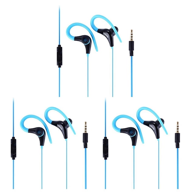 Sidaley Auriculares estéreo con gancho para la oreja de 3,5 mm, auriculares deportivos para correr, auriculares bajos con micrófono para Type1 NO1
