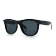 thumbnail image 2 of Curved Concave Face Oversized Horn Rim Plastic Retro Sunglasses All Black, 2 of 7