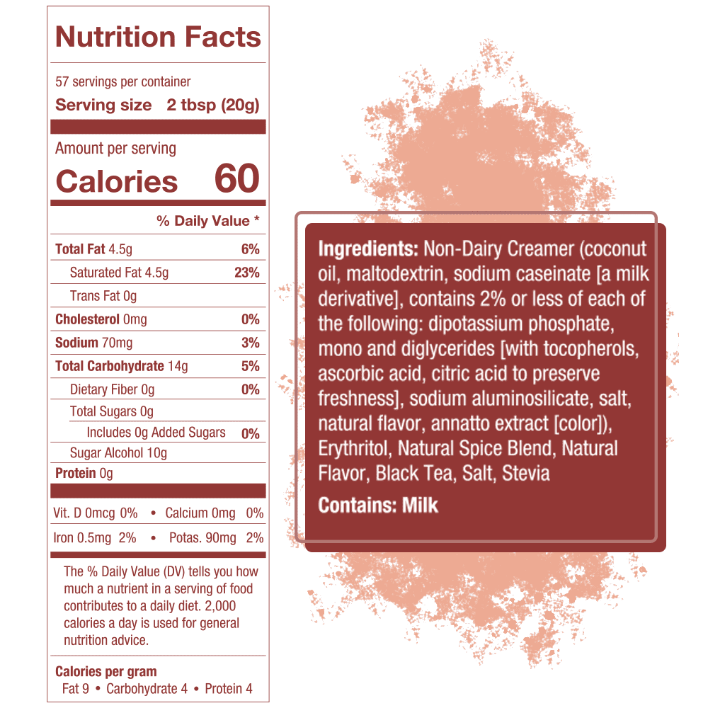 5 SPARROWS Healthy Sugar-Free Spiced Chai Tea Latte Powder - Stevia-Sweetened, Zero Sugar Creamer for Dirty Chai - Keto-Friendly Flavored Coffee Drink Mix, 40oz (2.5lb)