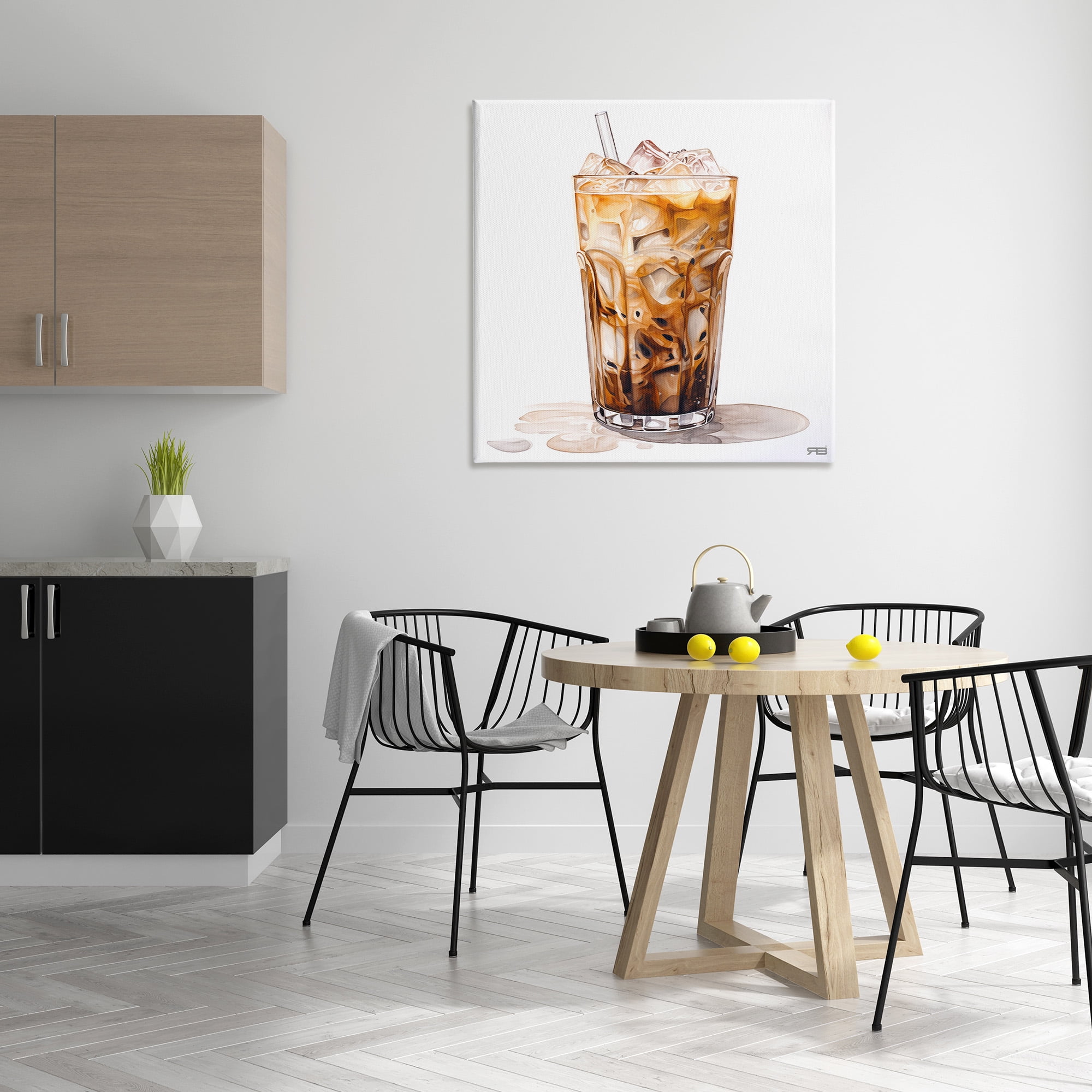 Stupell Industries Coffee with Swirled Milk Food & Beverage Painting Gallery Wrapped Canvas Art Print Wall Art, 36 x 36