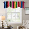 thumbnail image 6 of Mexico Colorful Stripes Tie Up Valances Curtain, Adjustable Kitchen Vertical Striped Valances for Windows Decor, Rod Pocket Short Curtains Set for Bedroom/Bathroom, 60"x18", 6 of 9