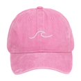 thumbnail image 2 of Womens Baseball Caps with Sea Wave Embroidered Stylish Wide Brim Soft Adjustable Sun Hat Outdoor Daily Wear Pink, 2 of 3