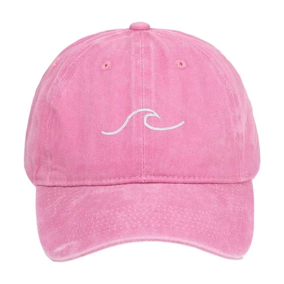 Bibifish Mens Distressed Washed Baseball Cap White Wave Embroidery Detail Vintage Style Adjustable Sun Protection Casual Sports & Beach Cap
