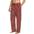 thumbnail image 6 of Salouo Vintage Red Paisley Print Pajama Pants for Men, Lounge Pants Elastic Waistband Casual Men's sleepwear Loungewear Sleep Pajama Pant -Medium, 6 of 7