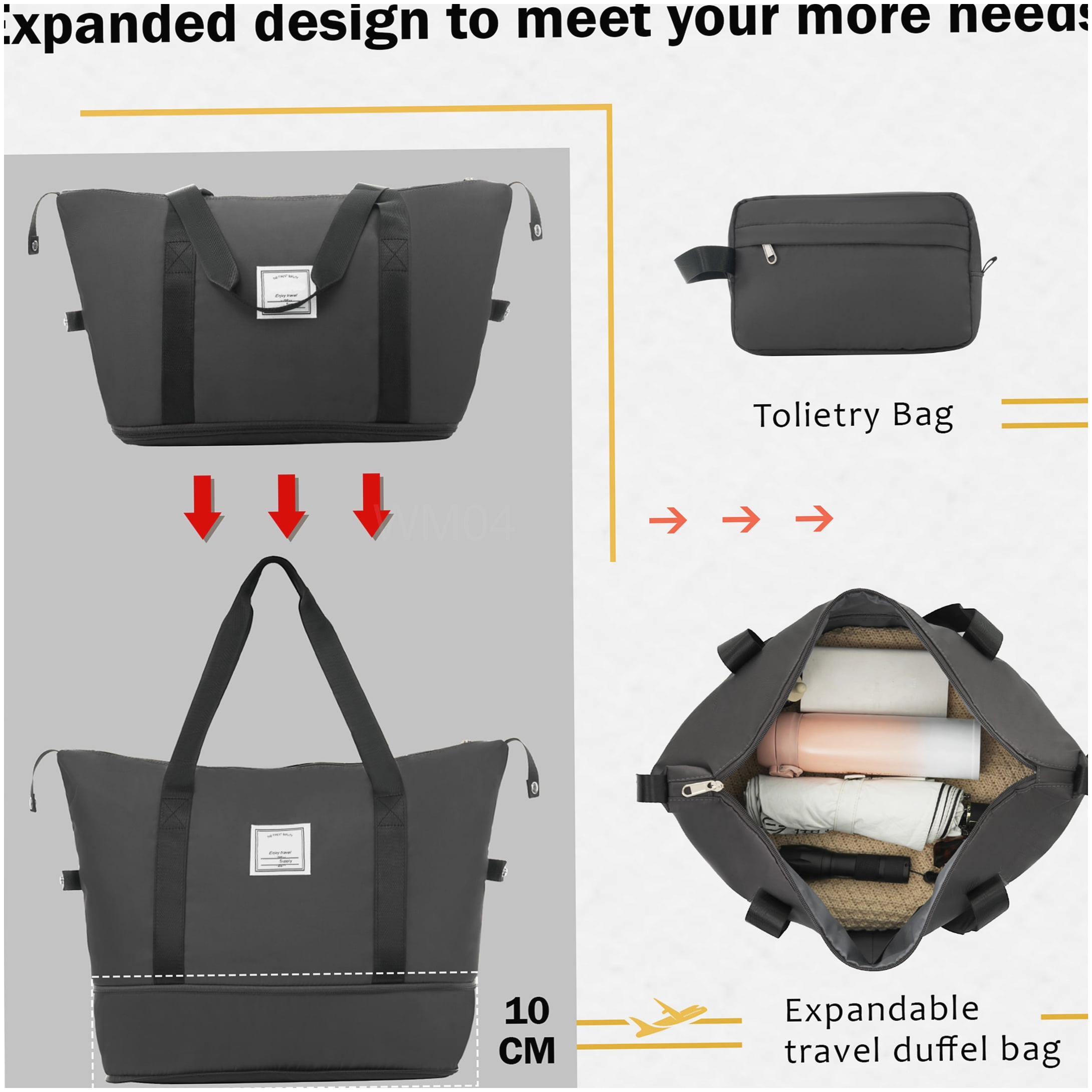 TSA Lock Lightweight ABS Hardside Luggage Set, 20 & 28 Inch Expandable Suitcases with 360° Wheels, Dark Gray