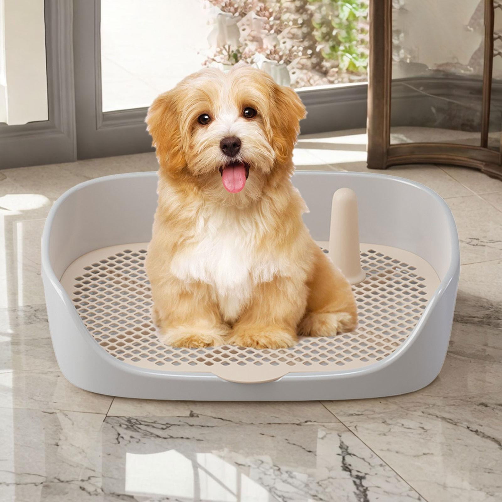 Dog Toilet Training Potty Tray Training Pad Toilet Pee Pad Holder Apartment Loo Pets Supplies Pans Pet Potty Trainer for Other Pets Gray 48x37x13cm
