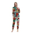 thumbnail image 3 of Odeerbi Christmas Onesie Pajamas for Family Holiday Sleep Jumpsuit Long Sleeve Family Christmas Pajamas Matching Sets Mom Fashion Printed Hooded Jumpsuit Sleepwear PJs Set Green, 3 of 5