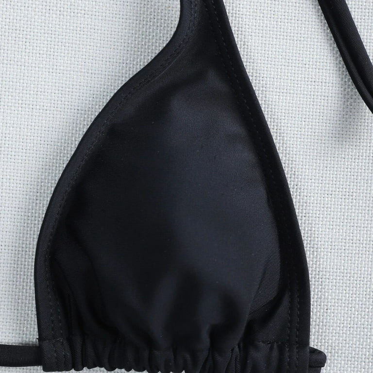 VKEKIEO Two-Piece Sets Swimsuit Sport Bra Style Support Gray L