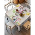 thumbnail image 2 of Happy Easter Suqare Tablecloth - 54 x 54 Inch, Spring Colorful Eggs Butterfly on Linen Waterproof & StainResistant Tablecloth, Washable Oil-proof Table Cover for Dining/Party/Wedding/Camping/Buffet, 2 of 9
