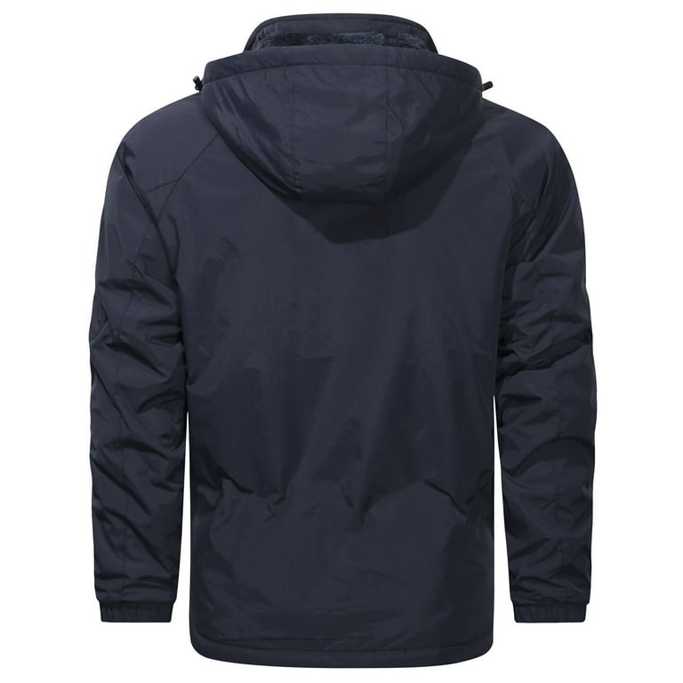 Hvyesh Fall Deals Hooded Softshell Jacket for Mens Lightweight Windbreaker  Rain Jacket Raincoat Hiking Fishing Activewear Tactical Jacket Fleece Lined