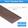 thumbnail image 2 of Tira de transición de piso Uxcell 2" 16.5ft con borde autoadhesivo en color marrón oscuro con textura de madera, 2 of 6