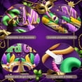 thumbnail image 4 of Colorful Feathers Mardi Gras Banner Gold Masks Carnival Display Star Decorations Purple Background Festival Backdrop for Carnival Party Festival Celebration Photo Backdrop, 4 of 9