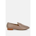 thumbnail image 3 of LILIANA Taupe Classic Leather Penny Loafers, 3 of 6