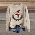 thumbnail image 3 of Zhanying Sweater Chandails pour Femmes Grande Taille Jacquard Graphique Chandail Doux pour Femmes Rouge Col Rond Noël, 3 of 5