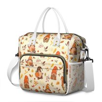 Autumn Fall Gnomes and Leaves Pattern Womens Lunch Box for Work,Insulated Large Lunch Bag for Tween and Teen,Loncheras Para Mujer,Leakproof Adult Lunch Bag for Work,Beach,Travel,Picnic,Camping