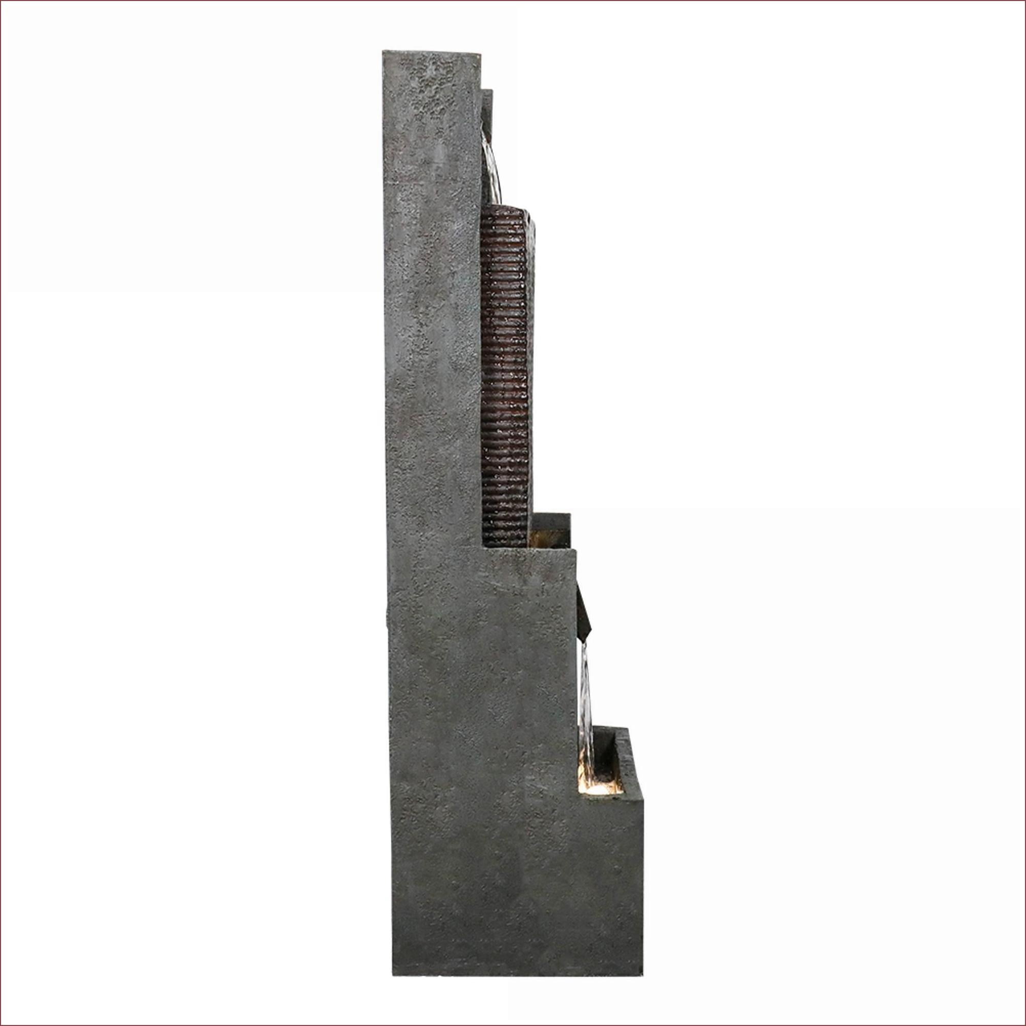 Fountains, Modern 39.3” LED Water Fountain for Patio Garden Indoor Outdoor | Resin | Tiered Waterfall Fountain