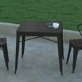 thumbnail image 3 of Emma + Oliver Modern Weather and Rust Resistant Black Steel Patio Table with Polyresin Top and Rounded Corners for Indoor and Outdoor Use, 3 of 12