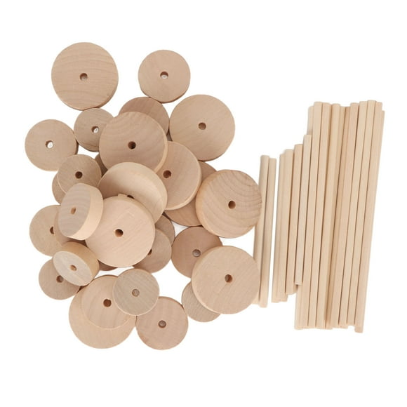 Wooden Wheel Discs, Hand Crafted Unfinished Wood Wheels Compact Polished DIY For Crafts For Model Vehicle Parts