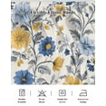 thumbnail image 5 of Yellow Blue Flower Bed Skirt Queen Size 18 Inch Drop, Abstract Floral Art Leaf Vintage Wrap Around Dust Ruffle Bedskirts, Wrinkle & Fade Resistant Easy Fit Bedskirt with Adjustable Elastic, 5 of 8