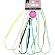 Conair Styling Essentials Turquoise No Metal Elastic Headwrap, 6 Pack
