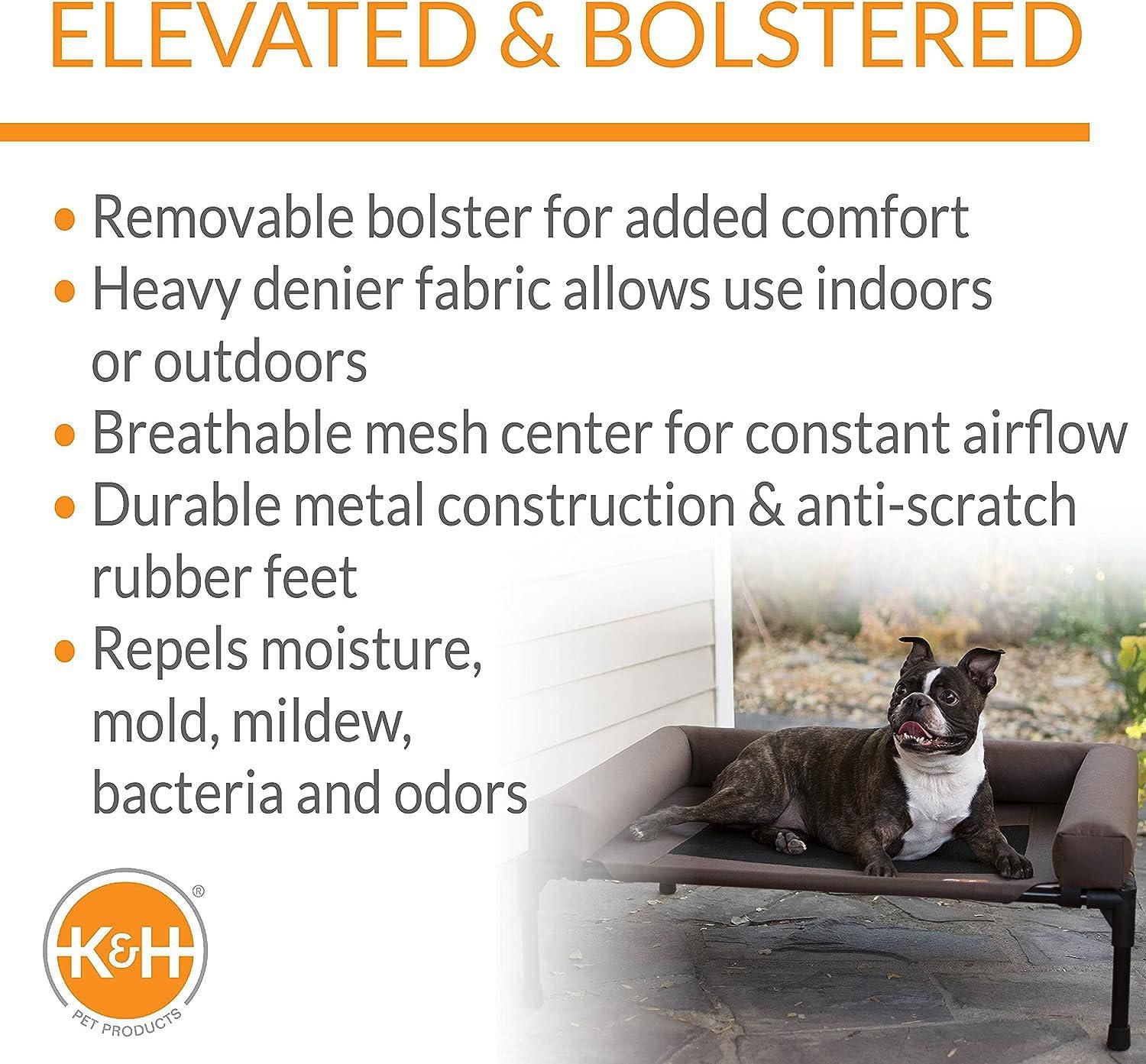 K&H Original Bloster Elevated Cot For Dogs Brown Medium