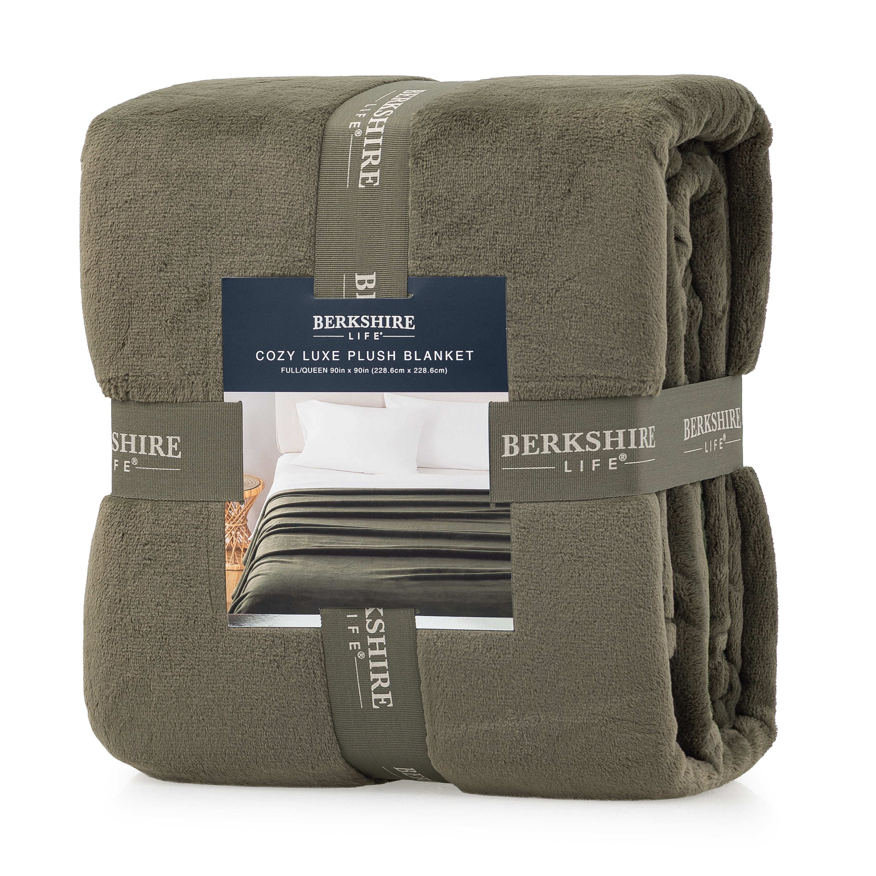 Berkshire Life Cozy Luxe Plush Bed Blanket Ivy Full Queen