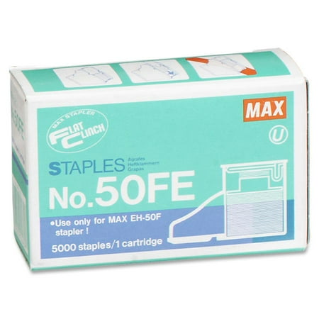 Max Flat Clinch Electronic Cartridge - MAX, MXB50FE, Flat Clinch Heavy-Duty Stapler Cartridge, 5000 / Box