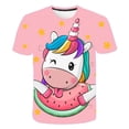 thumbnail image 1 of Niños pony Camiseta Verano 3D Impreso Dibujos animados Unicornio Camiseta Niños Divertido Harajuku Moda Top Boys amp; Camiseta super linda para niñas12M Gao Jinjia LED, 1 of 2