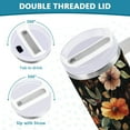 thumbnail image 3 of Yayeee 30oz Stainless Steel Tumbler with Straw and Handle Double-Wall Insulated Travel Water Bottle, Colorful Flower, 3 of 8