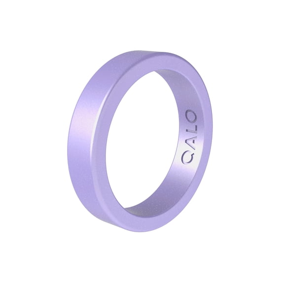 QALO Women's Stackable Rubber Silicone Ring - Pearlized Lavender Smooth, Size 5