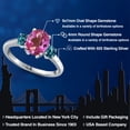 thumbnail image 2 of Gem Stone King 925 Sterling Silver Pink Mystic Topaz and London Blue Topaz Engagement Ring for Women | 2.86 Cttw | Oval 9X7MM | Gemstone November Birthstone | Size 8, 2 of 6