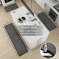 thumbnail image 3 of Kitchen Mat Set of 2 PCS, Cushioned Non Slip Rugs for Kitchen Floor, Absorbent Runner Comfort Standing Mats Washable for Kitchen, Office, Home, 17.3"x47"+17.3"x30" (Black), 3 of 8