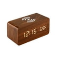 thumbnail image 1 of Reloj digital Reloj electrónico Reloj pequeño silencioso Práctico Multifunción Madera Marrón, 1 of 9