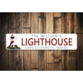thumbnail image 2 of Custom Family Name Lighthouse Location Aluminum Metal Decor Sign - 4x18 inches, 2 of 4