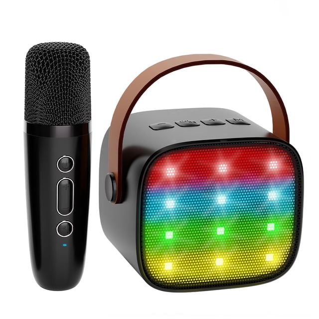 Karaoke Machine YLL Kids - Reproductor MP3 portátil con Bluetooth, color negro