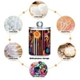 thumbnail image 6 of Yayeee 2 Pack Qtip Holder Bathroom Cotton Swab Canister with Lid Clear Dispenser Set, Futuristic Sun, 6 of 6