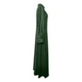 thumbnail image 5 of IROINNID Women's Long Trench Coat Stand Collar Solid Color Long Sleeve Autumn And Winter Long Imitation Windbreaker ooo, Army Green, 5 of 5