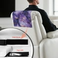 thumbnail image 6 of COEQINE Headrest Cover for Recliner Chair, Waterproof PU Leather Couch Headrest Covers with Hook & Loop Straps, Furniture Protector for Theater Seat, 17x27 Inch, Marble Purple, 2 Pieces, 6 of 7