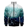 thumbnail image 3 of Chaqueta con estampado 3D de gotas de lluvia para hombre, abrigos de gran tamaño con personalidad moderna, chaquetas con cremallera Harajuku, ropa para niños, 3 of 5