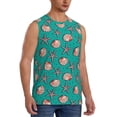 thumbnail image 2 of Bixox Men's Starfish and Shell Printed Shirt Sleeveless Fitness Tank Top-Large, 2 of 7