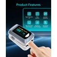 thumbnail image 3 of Healthtree Fingertip Pulse Oximeter Blood Oxygen Saturation Monitor with Batteries and Lanyard for Sport, Running, 3 of 9