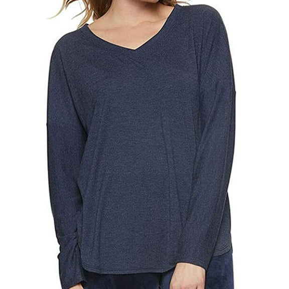 Felina Womens Ultra Luxe Velour V Neck Top,1-Piece Size XX-Large Color Navy